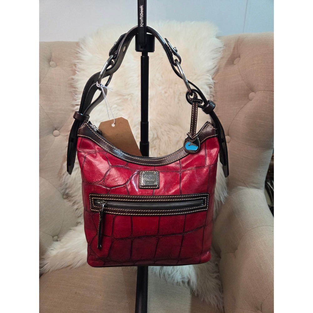 DB91 Dooney & Bourke croc embossed shoulder bag